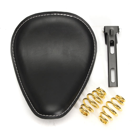 Motorcycle 3inch Leather Spring Solo Bracket Seat For Harley Chopper Bobber Custom