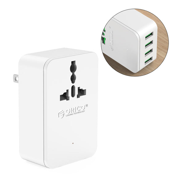 ORICO S4U 20W Universal Power Plug Travel Converting Adapter with 4 USB Charging Ports