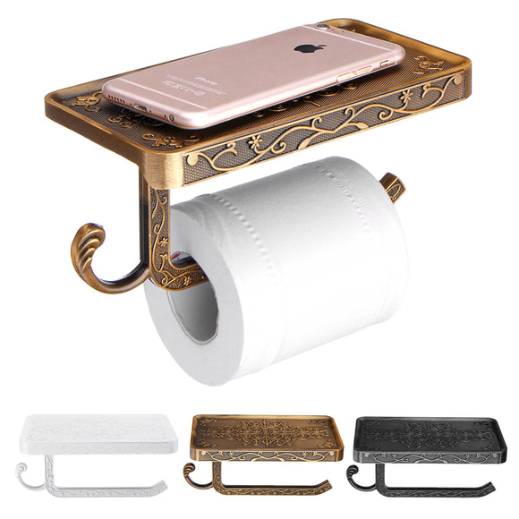 AU Wall Mounted Toilet Roll Tissue Paper Shelf Holder Stand Phone Shelf Bathroom Paper Hold