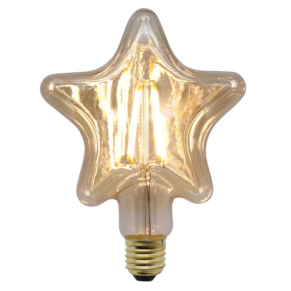 AC220V E27 4W Pentagram Star Non-dimmable LED COB Filament Light Bulb Edison Lamp Indoor Home Decor