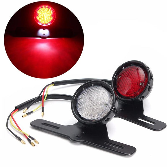 28LED Motorcycle License Plate Tail Light 12V 10W with Bracket For Harley Chopper