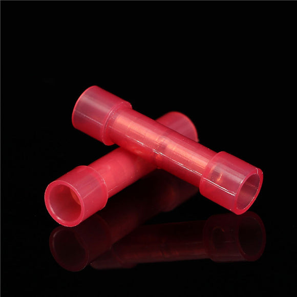 100pcs Red Electrical Wire Crimp Butt Connector Insulated Terminal