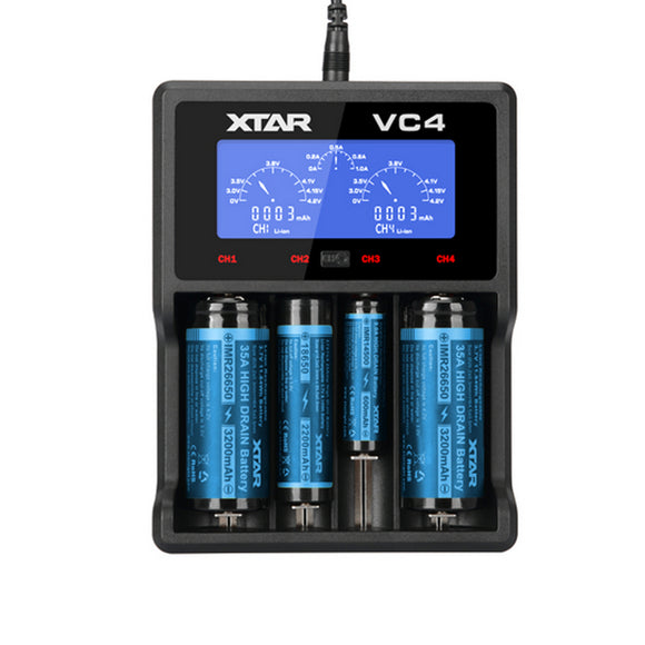 XTARVC4BatteriUSBLaddare4 Slots LCD-display Snabbladdning verhettningsskydd