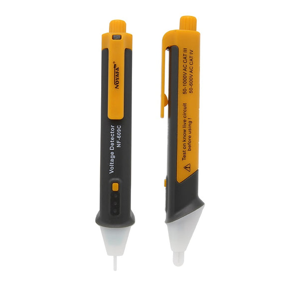 NOYAFA NF-609C Non-contact Voltage Detector Sensitivity Adjustable Industrial Induction Test Pen + Lighting + Signal Strength Indicator + Sound Prompt + Low Voltage Prompt
