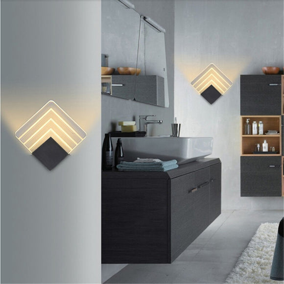 Modern Acrylic Aluminum LED Wall Light Bedside Porch Balcony Bedroom Indoor Lamp