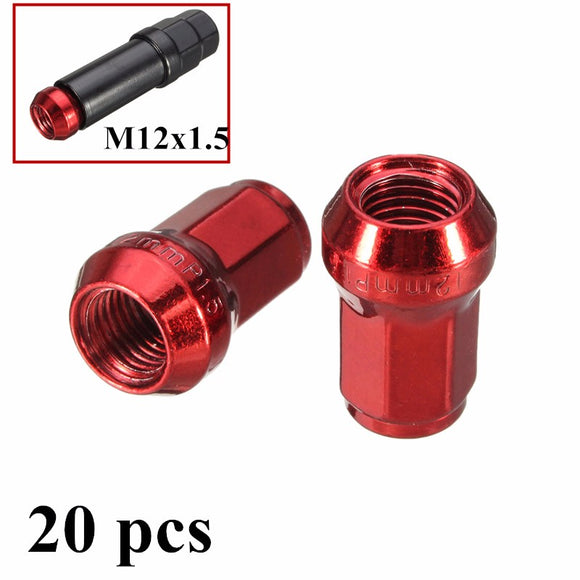 20pcs M12x1.5 Red Chrome Ball Seat Lug Nuts For Honda Factory OEM Aluminum Wheels