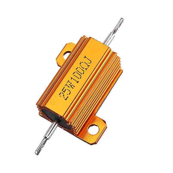 RX24 25W 100R 100RJ Metal Aluminum Case High Power Resistor Golden Metal Shell Case Heatsink Resistance Resistor
