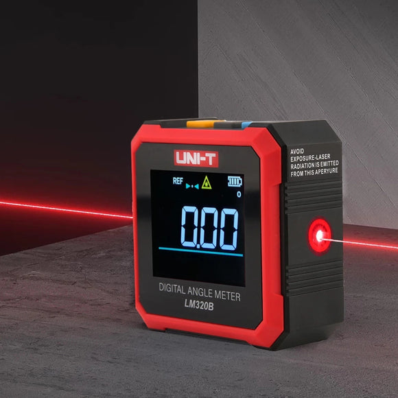 UNI-T LM320B Dual Laser Digital Protractor 4*90 Inclinometer 4-Sided Magnetic Bottom Angle Gauge Level Meter Measuring Tools