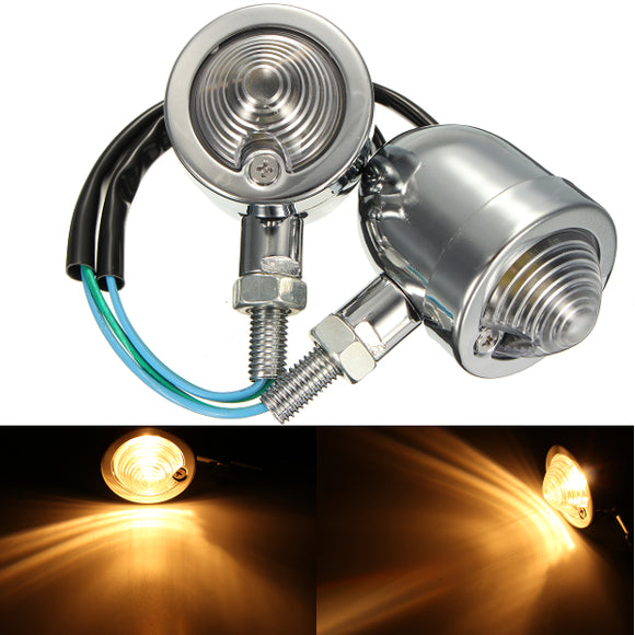 12V Motorcycle Bullet Turn Signal Indicator Amber Light Universal