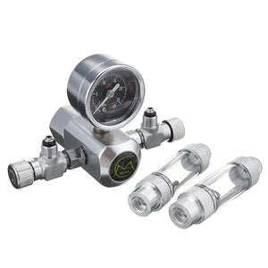 220V G5/8 Aquarium Dual Bubble CO2 System Pressure Gauge Gas Regulator Plant