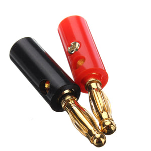 1 Pair Speaker Cable Amp 4MM Audio Screw Banana Plug Connector