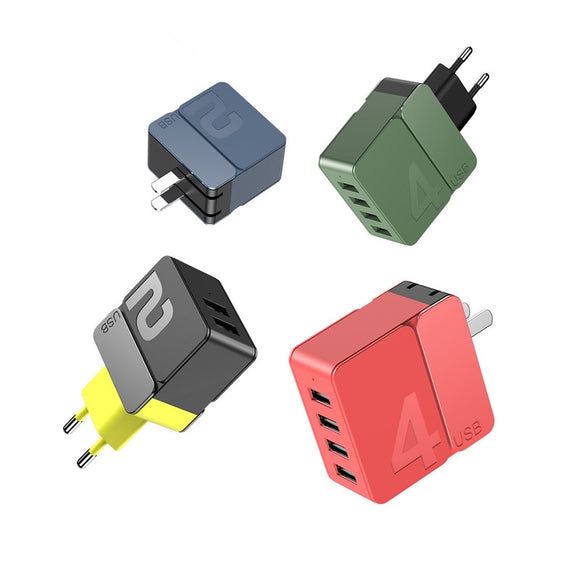 ROCK EU Plug 2.4A Fast Charging Dual USB Port Travel Home Wall Charger Adapter For iPhone X XS Oneplus 7 HUAWEI P30 XIAOMI MI9 S10 S10+