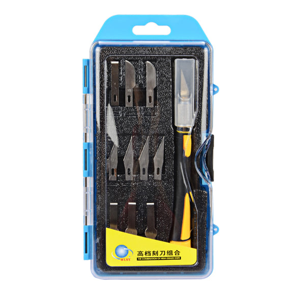 WLXY WL-9304AB 11 in 1 Carving Knife Set Cutting Tool with Aluminum Handle