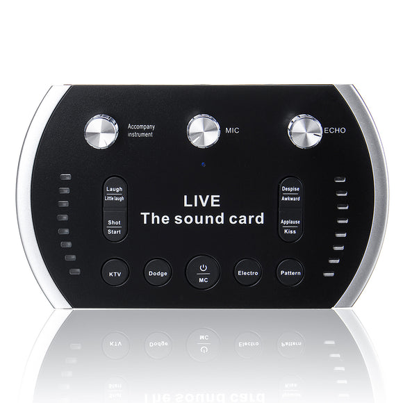 EAX 4.0 1200mAh Two Channel USB Interface External Sound Card Microphone Webcast Live Sound Card