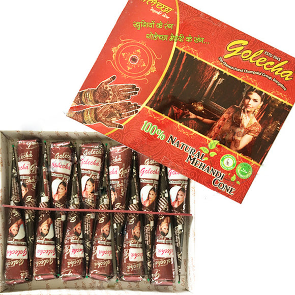 12Pcs Natural Indian Henna Paste Cone Temporary Tattoo Body Art Paint Tool 25g