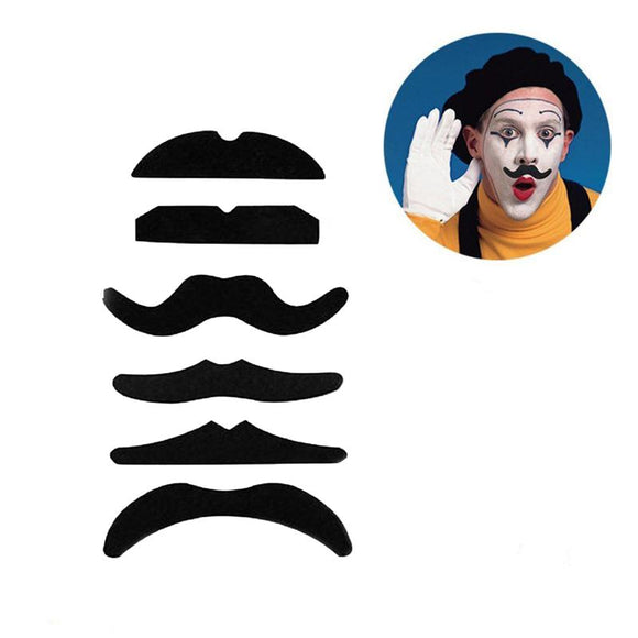 12Pcs Halloween Fake Self-Adhesive Stick-On Mustache Decorations Disguise Novelty Toys Set