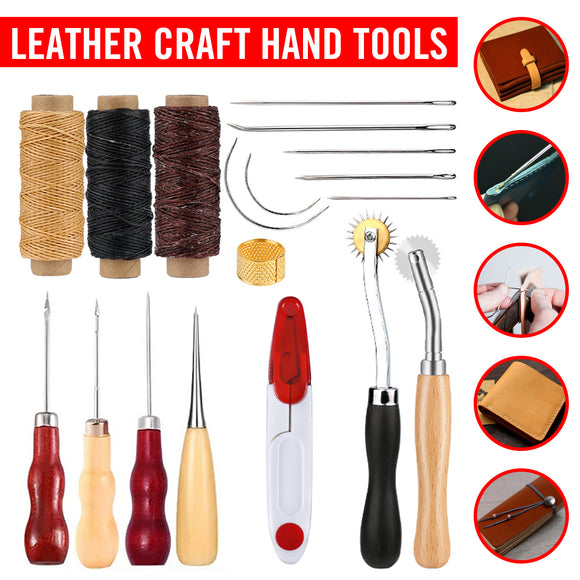 12PCS DIY Leather Craft Hand Tools Kit for Sewing Leather /Canvas