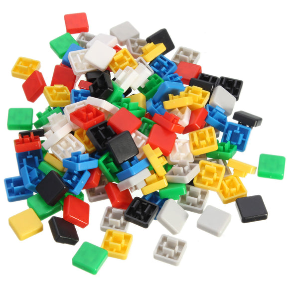 140pcs Square Mixed Color Tactile Button Caps Kit For 12x12x7.3MM Tact Switches