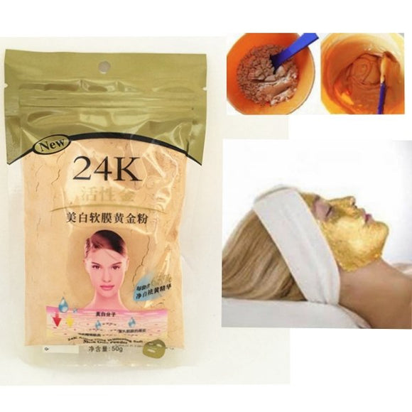 24K Active Gold Facial Mask DIY Spa Powder For Moisturizing Anti-Aging Whitening