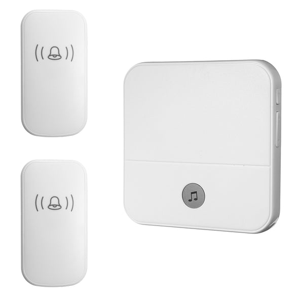 300M Waterproof LED Wireless Doorbell 52 Songs Chime Door Bell SOS EU/US/UK Plug 2Pcs Receiver