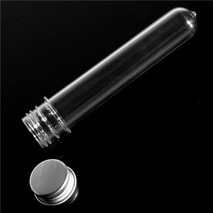 40ml Lab Test Tubes Liquid Holder with Aluminum Screw Caps Stoppers Round Bottom