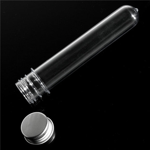 40ml Lab Test Tubes Liquid Holder with Aluminum Screw Caps Stoppers Round Bottom