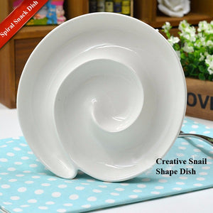 Creative Ceramic Spiral Snack Dish Breakfast Bread Dish Plate Multifunction Dining Accessories