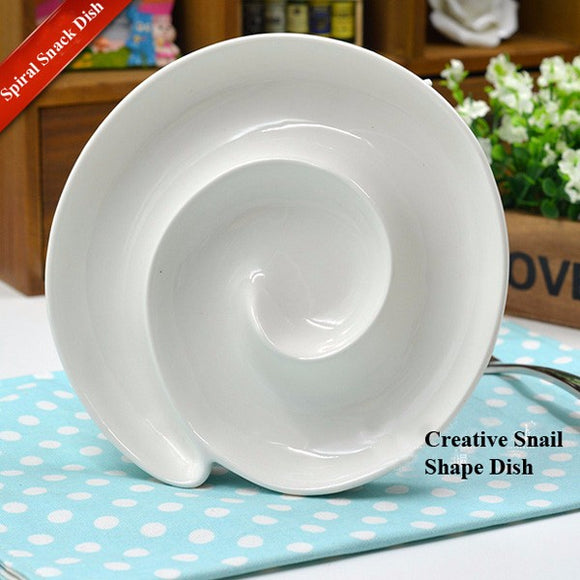 Creative Ceramic Spiral Snack Dish Breakfast Bread Dish Plate Multifunction Dining Accessories
