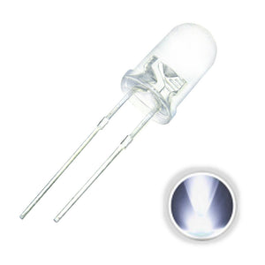 100PCS 5MM 20mA Ultra Bright Transparent Round White 2Pin LED Diode DIY Light