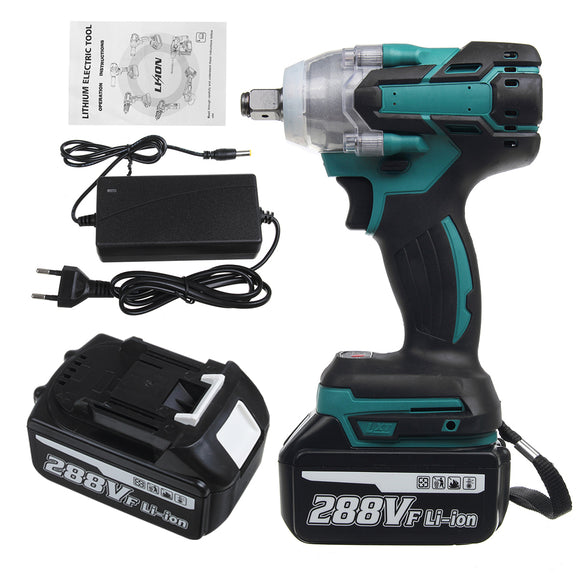 288VF 1/2'' 800NM Electric Cordless Brushless Impact Wrench With 1/2 Battery