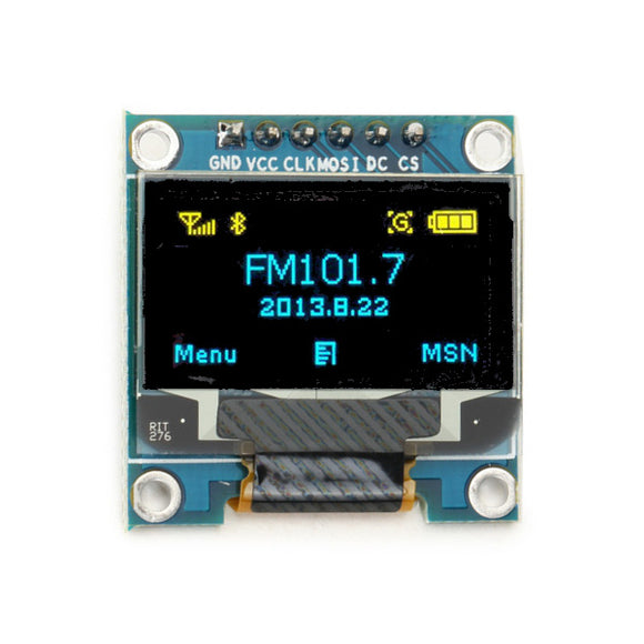 0.96 Inch 6Pin 12864 SPI Blue Yellow OLED Display Module For Arduino