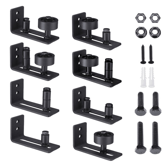 8 in 1 Sliding Barn Door Closet Wheels Tools Kit Track Floor System Unit Hardware Supplies