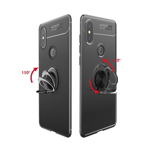 Bakeey 360 Adjustable Metal Ring Kickstand Magnetic PC Protective Case for Xiaomi Redmi Note 6 Pro