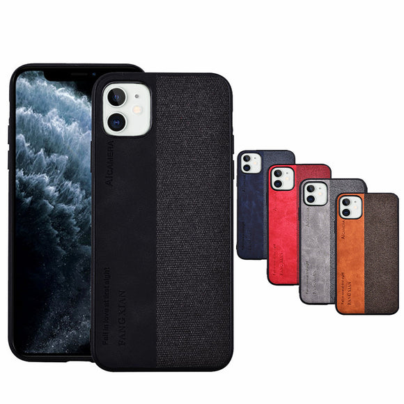 Bakeey Anti-fingerprint Retro Canvas PU Leather Protective Case for iPhone 11 6.1 inch