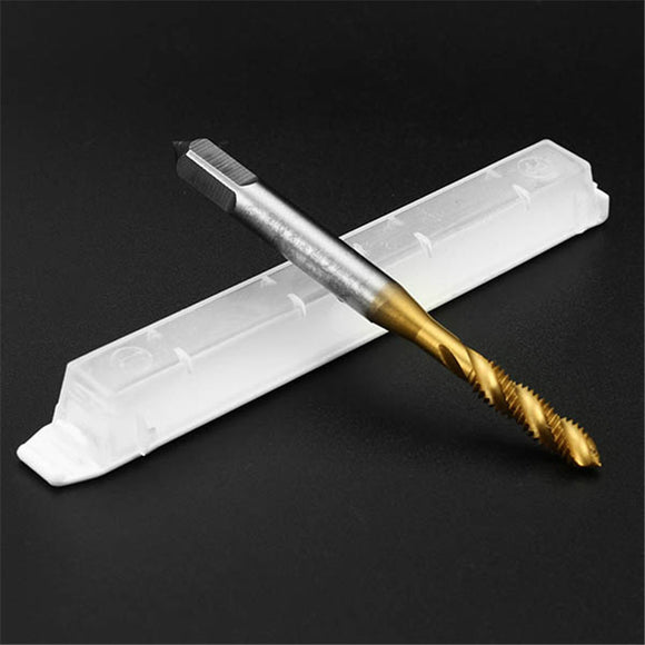 Drillpro 10pcs M4x0.7 HSS Titanium Coated Screw Tap Thread Metric Spiral Fluted Machine Screw Tap