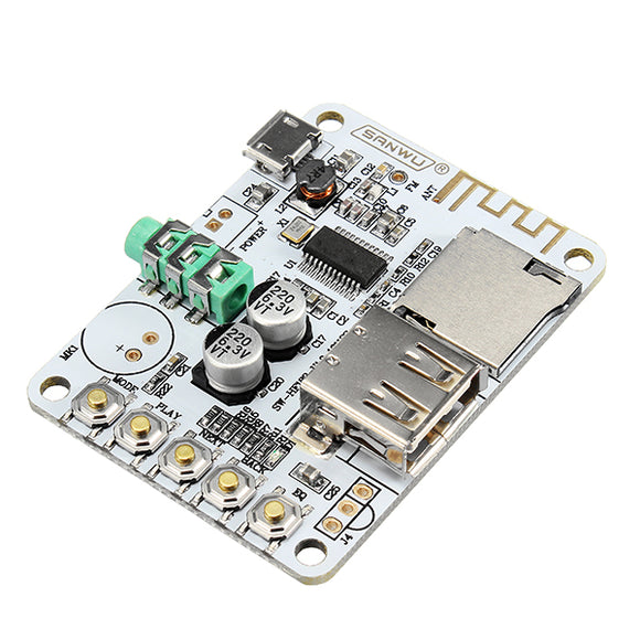 SANWU Bluetooth Audio Receiver Digital Amplifier Board With USB Port TF Card Slot Decoding Play