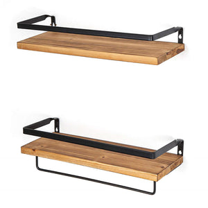 2PCS Wall Shelf Floating Wood Storage Shelf Rack Storage Kitchen Bathroom