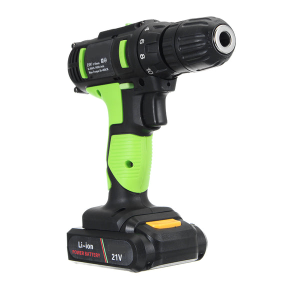 21V Li-ion Electric Screwdriver Rechargeable Electric Charging Power Drill Two Speed 30-45Nm