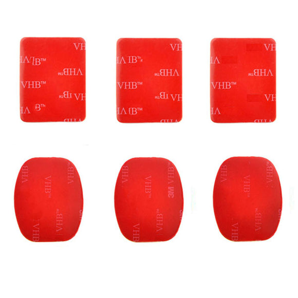 PULUZ 3 Flat Mount Stickers 3 Curved VHB Adhesive Pad Stickers for Gopro Sjcam Xiaomi Yi Action Camera