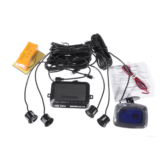 12V 4 Sensors Buzzer LCD Parking Sensor Kit Display Car Reverse Backup Radar Monitor System
