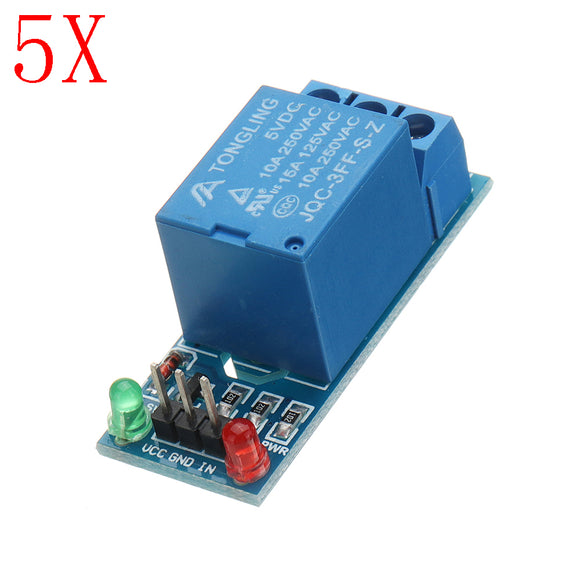 5pcs 5V Low Level Trigger One 1 Channel Relay Module Interface Board Shield DC AC 220V