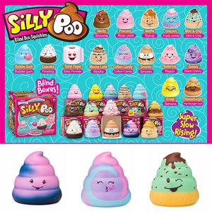 5PCS Silly Poo Squishy Blind Box 7*6.5*6.5CM Licensed Slow Rising With Packaging