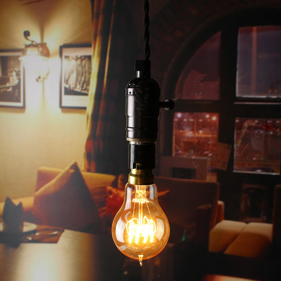 Kingso AC220V B22 60W A19 Teardrops Shape Amber Shell Edison Retro Incandescent Light Bulb for Home