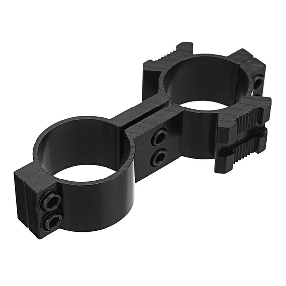 Tactical 25mm Dual Ring Barrel Mount Scope Laser Flashlight Holder 20mm Picatinny Side Rail Adapter