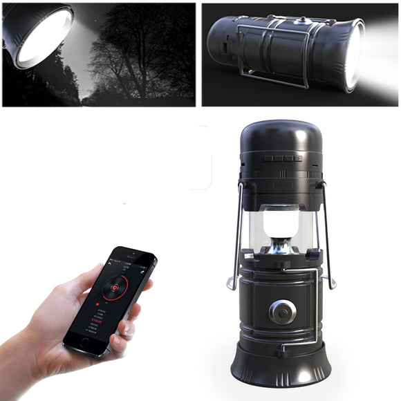 5 In 1 Retractable LED Solar Lantern Portable Emergency Light Bluetooth Music Speaker