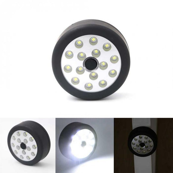 Portable Mini 3W 15 LED Magnetic Work Light Folding Hook Round Camping Tent Lamp Torch for Ourdoor