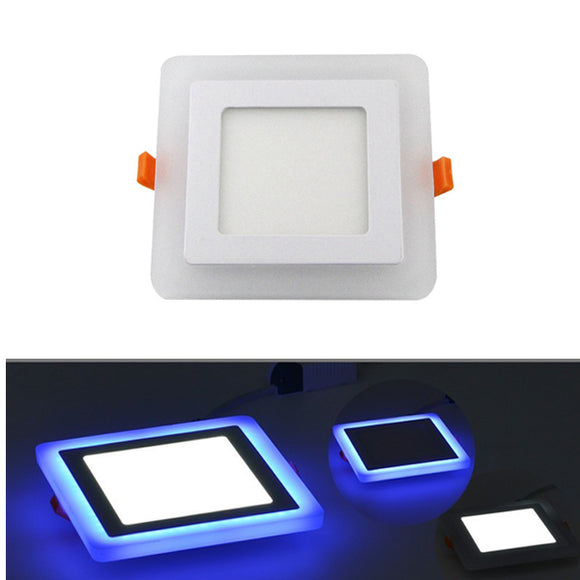 6W 9W Square LED Panel Ceiling Light Dual Color Recessed Downlight AC85-265V