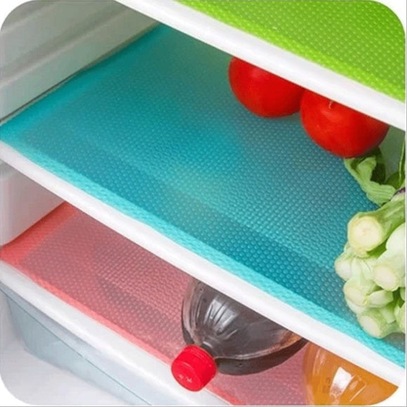 KCASA 4pcs Refrigerator Pad Antibacterial Antifouling Mildew Moisture Tailorable Silicone Pad