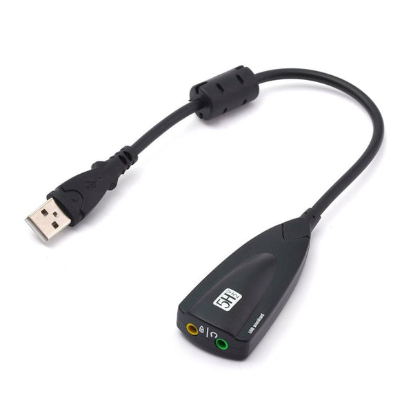 1PCS 5HV2 7.1 External USB Sound Card USB To 3D Audio Adapter for Headphone Speaker Laptop PC