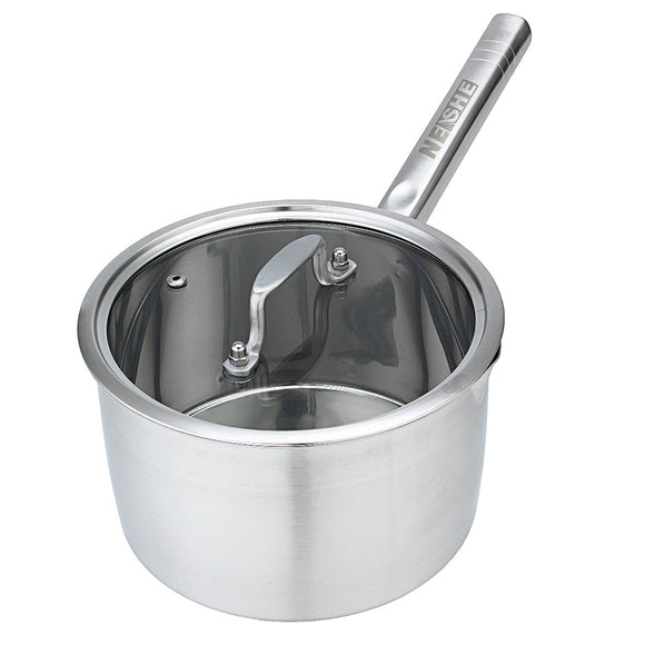 18cm Saucepan with Lid Stainless Steel Induction Cookware Stockpot Milk Soup Pan Milk Pot